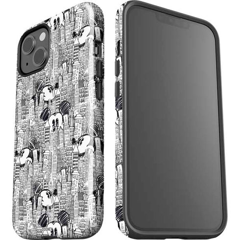 Disney Mickey Mouse Cityscape Sketch iPhone 15 Impact Case